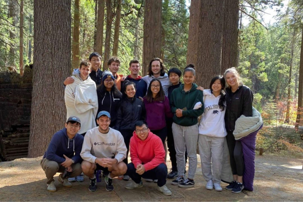 Midway through a hike near Yosemite during our semesterly club retreat – blankets in full effect.